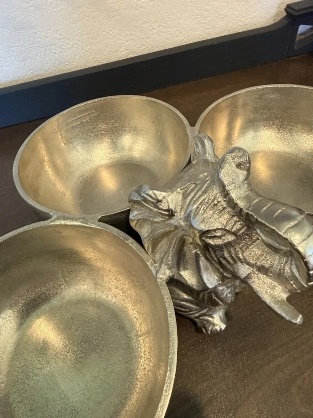 3 Bowl Server Elephant Metal Aluminum by Aspen Home